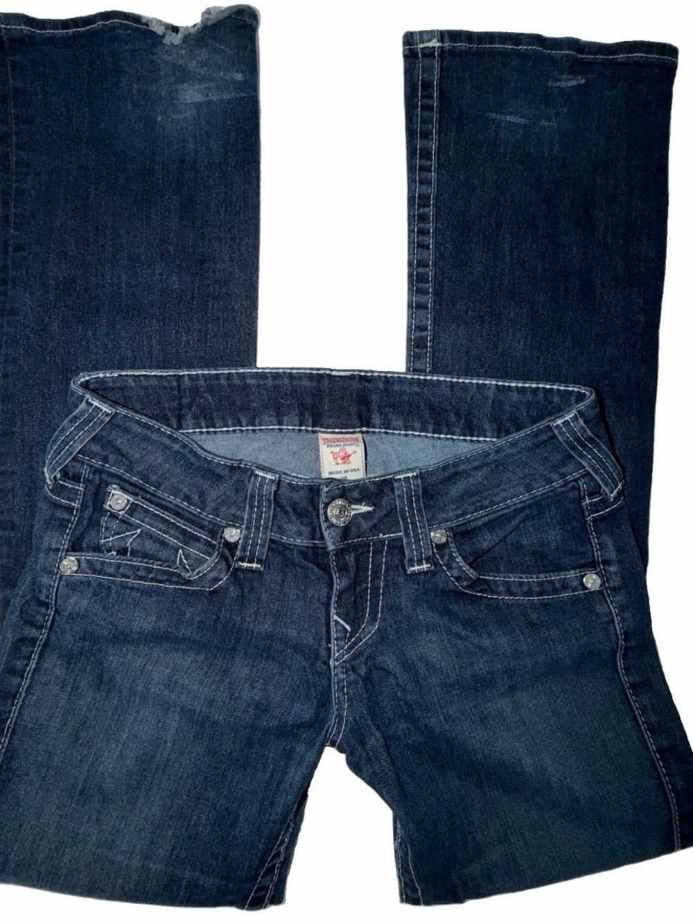 Vintage Y2K Lucky Brand Dark Blue Bootcut Jeans Low Rise Stretch Denim